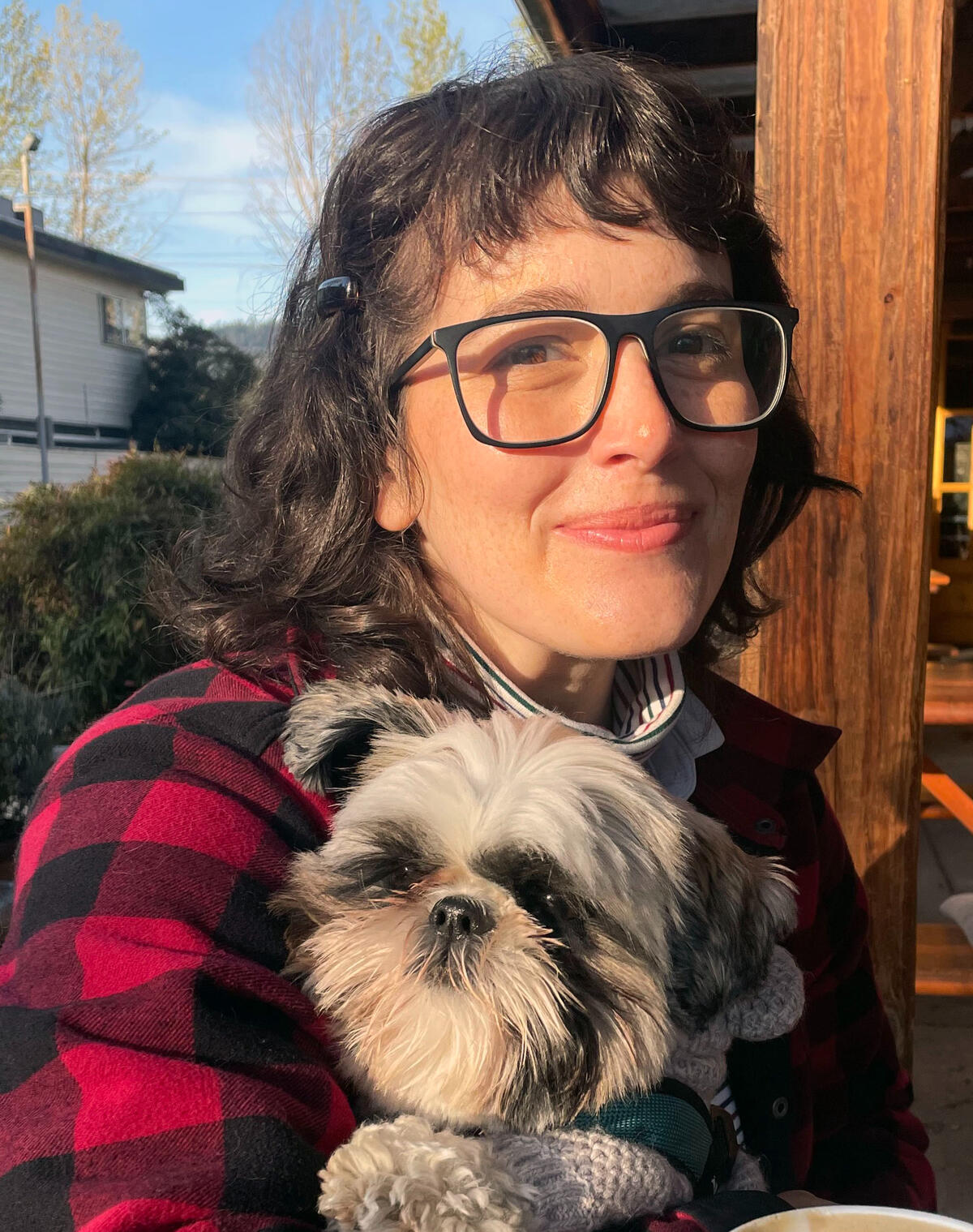 Kate and her dog named Roger.